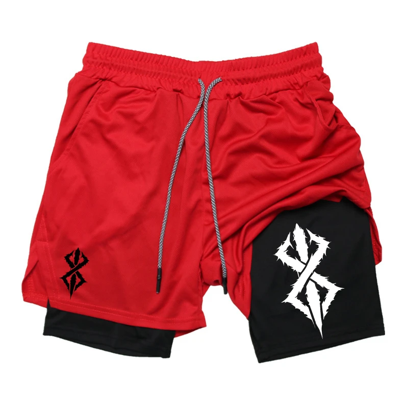 

2026 New Summer Men's Shorts 2-in-1 Fitness Gym Exercise Running Performance Double Layer Shorts