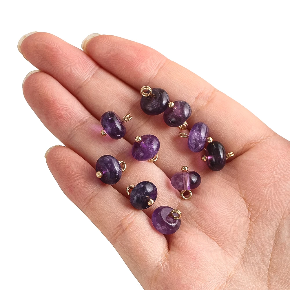 

2 шт., случайные аметистовые плоские бусины, подвесные украшения, фонарь, металлический кулон, подвески, аксессуары для домашнего декора, подвесные планки для штор