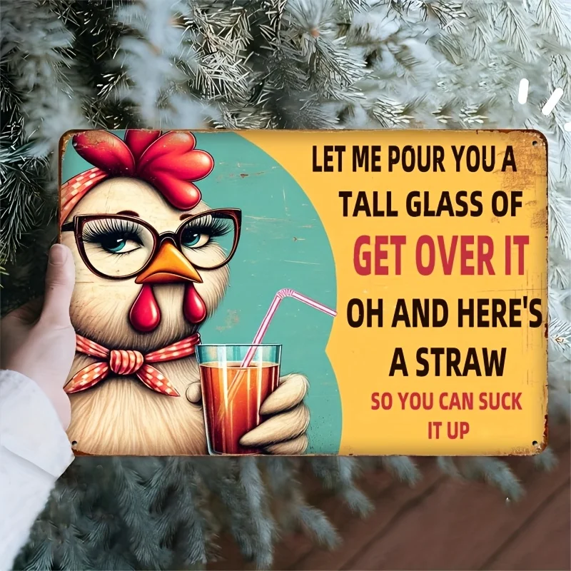 Iron Chicken Coop Sign, Humorous 