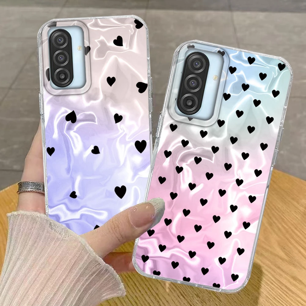 Luxuriöse Handyhülle für Mädchen für Samsung Galaxy A17 A57 A07 A56 A55 A16 A26 A54 A15 A13 A36 A25 A35 A14 A12 Bunte Herz-Design-Abdeckung