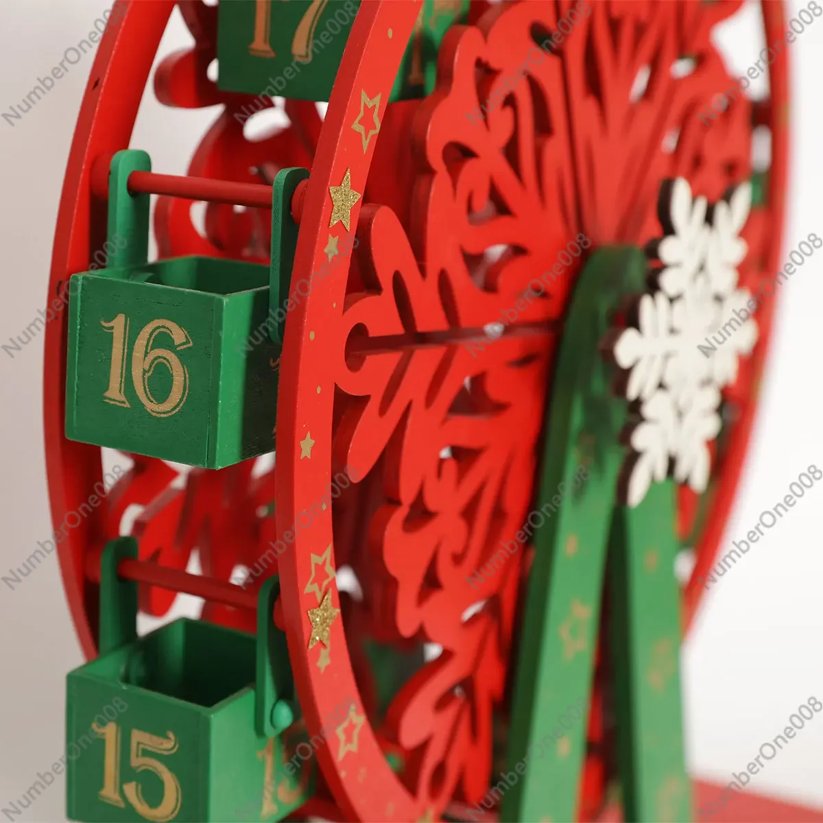 Christmas Christmas Ferris Wooden Ferris Wheel Wheel Countdown Calendar Ornament Decorative Gift