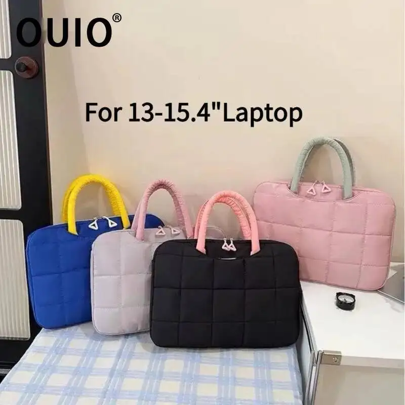 OUIO For Ipad A16 Laptop Bag 13 15.6 Lightweight Portable Storage Bag Handmade Sturdy For Outdoor Work Shopping Travel Vacation