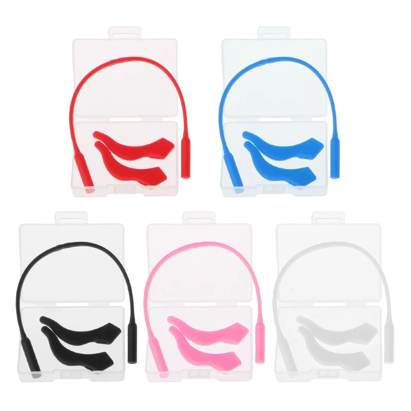 

Q0KE Anti Slip Ear Hooks Glasses Silicone Grip Glasses Non-slip Cover Sport Glasses Cord Adjustable Glasses Rope