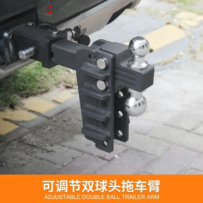 Pickup RV trailer hook, upper and lower adjustable trailer arm trailer ball sinking traction hook 6 inches high strength mangane