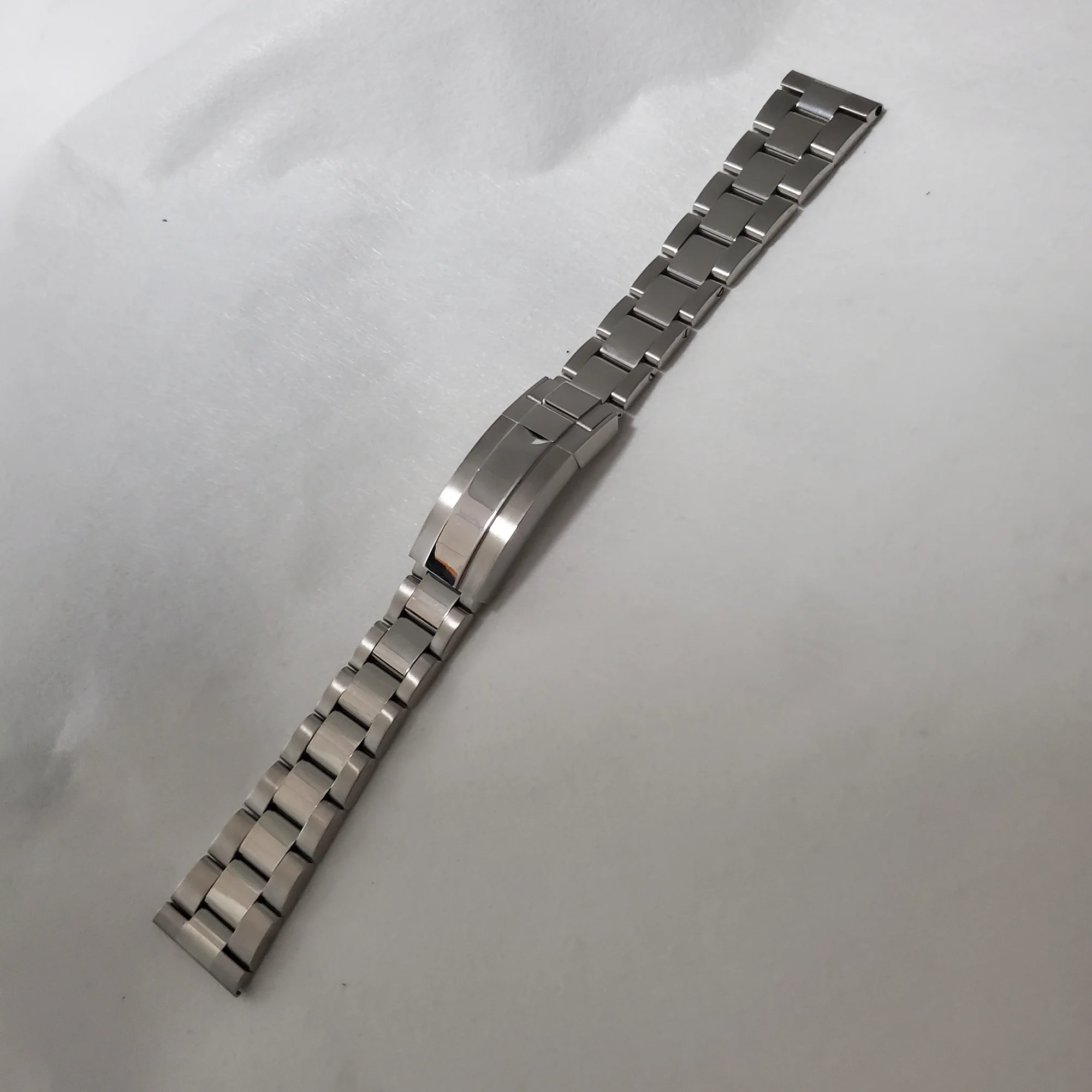 20 22mm Solid Straight End Screw LinksSilver Middle Polish Glide Lock Clasp Steel Watch Band Bracelet For Rolex SUBMARINER Strap