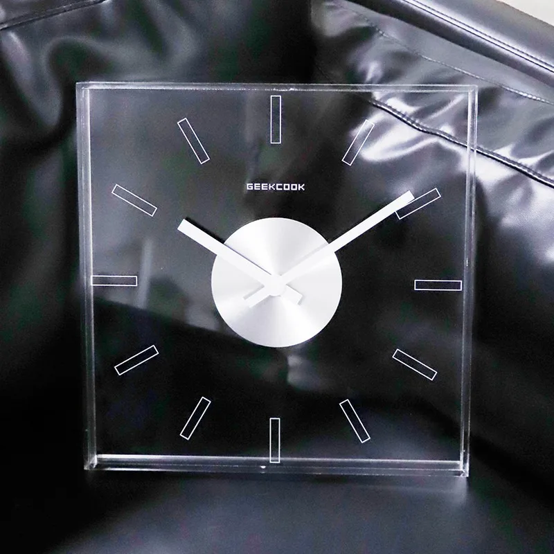 Acrylic Silent Wall Clocks Living Room Aesthetic Colorful Wall Watch Minimalist Transparent Hanging Clock Modern Home Decoration