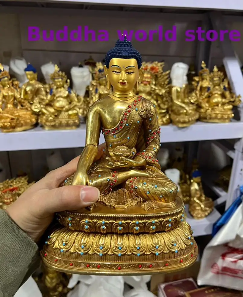 50% OFF Nepal Tibet 5A TOP High quality copper Shakyamuni Amitabha Buddha statue Worship Buddha home Family Effective protection