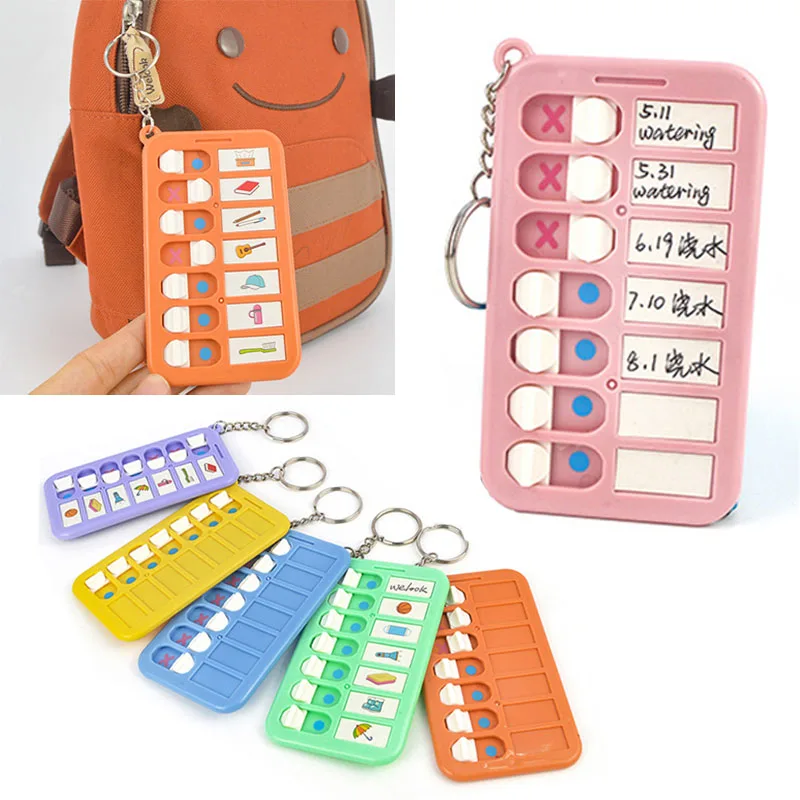 1/2PCS Keychain Notebook Children's Self Discipline Checklist Stationery Memo Board Learning Supplies Diary Memo Notebook