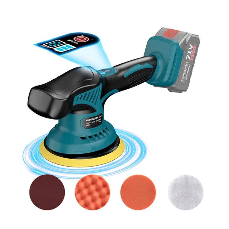 

аккумуляторная полировальная машина, 8-ступенчатая электрическая полировальная машина с цифровым дисплеем, автомобильная беспроводная полировальная машина для Makita, аккумулятор 18 В