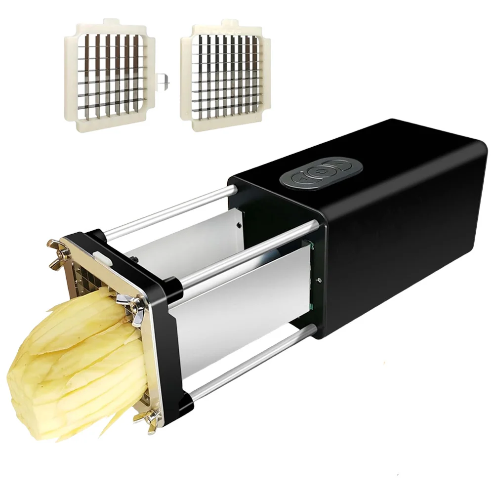 Cross-Border Hot Selling Electric Potato Fry Cutter Multifunctional Vegetable Dicing Strip Segment Cutting Machine Household Aut