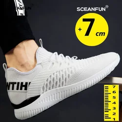 New 2024 sneakers man elevator casual shoes height increase shoes for men insoles 7cm sports heightening shoes tall shoes