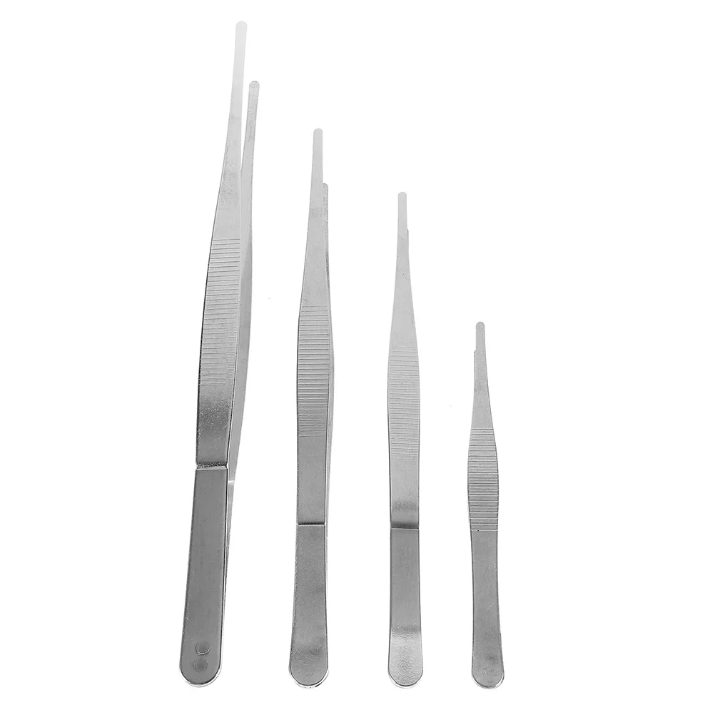 4 Pcs Stainless Steel Landscaping Tweezers Lash Gardening Accessory Plant Supplies Succulent Small Planting Tool Man for