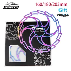 Bicycle Brake Disc Six Nail Cycling Pads Colorful Stainless Steel 160 180mm 203mm MTB Mountain Road Bike Brakes Rotors Parts