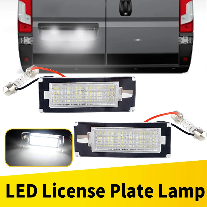 2Pcs LED Number License Plate lamp Light For Citroen Jumper Bus Kasten 2006-2020 Peugeot Boxer Bus Fiat Ducato Bus Kasten CANbus