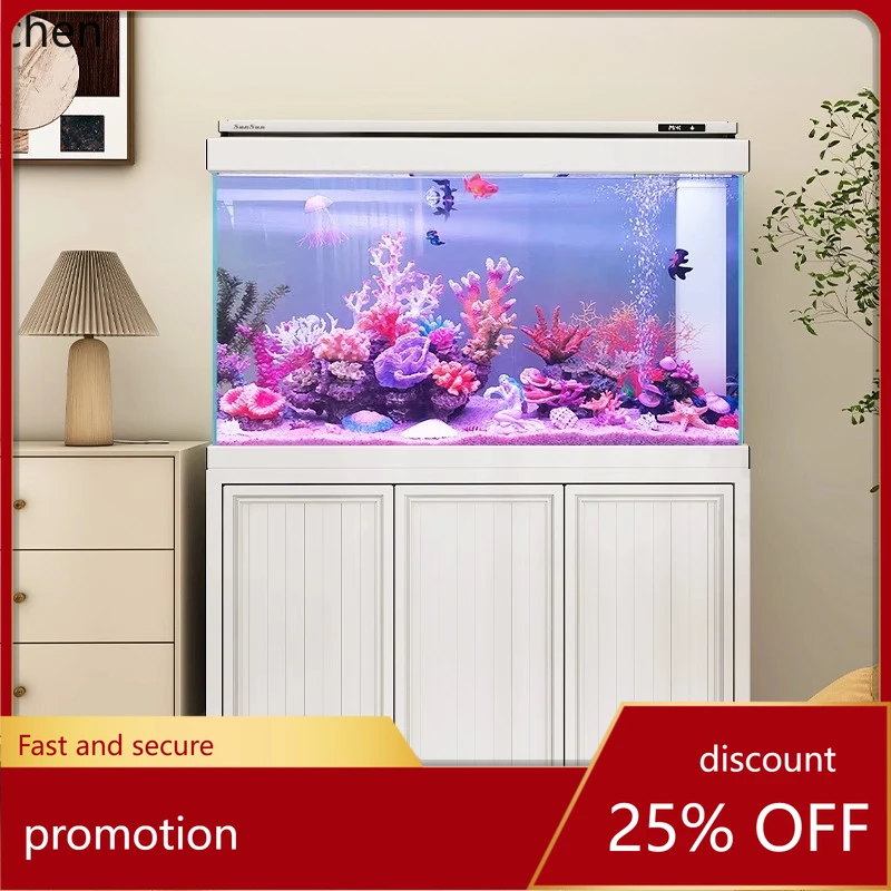 

CZ Fish Tank Bottom Filter Aquarium Living Room Large Household Floor Glass Ecological Fish Tank Small Medium Goldfish Tank