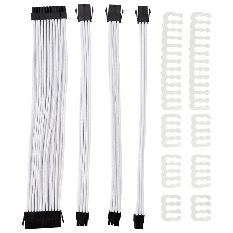 Basic Extension Cable Kit, 1Pcs Atx 24Pin/Eps 4+4Pin/Pci-E 8Pin/Pci-E 6Pin Power Extension Cable