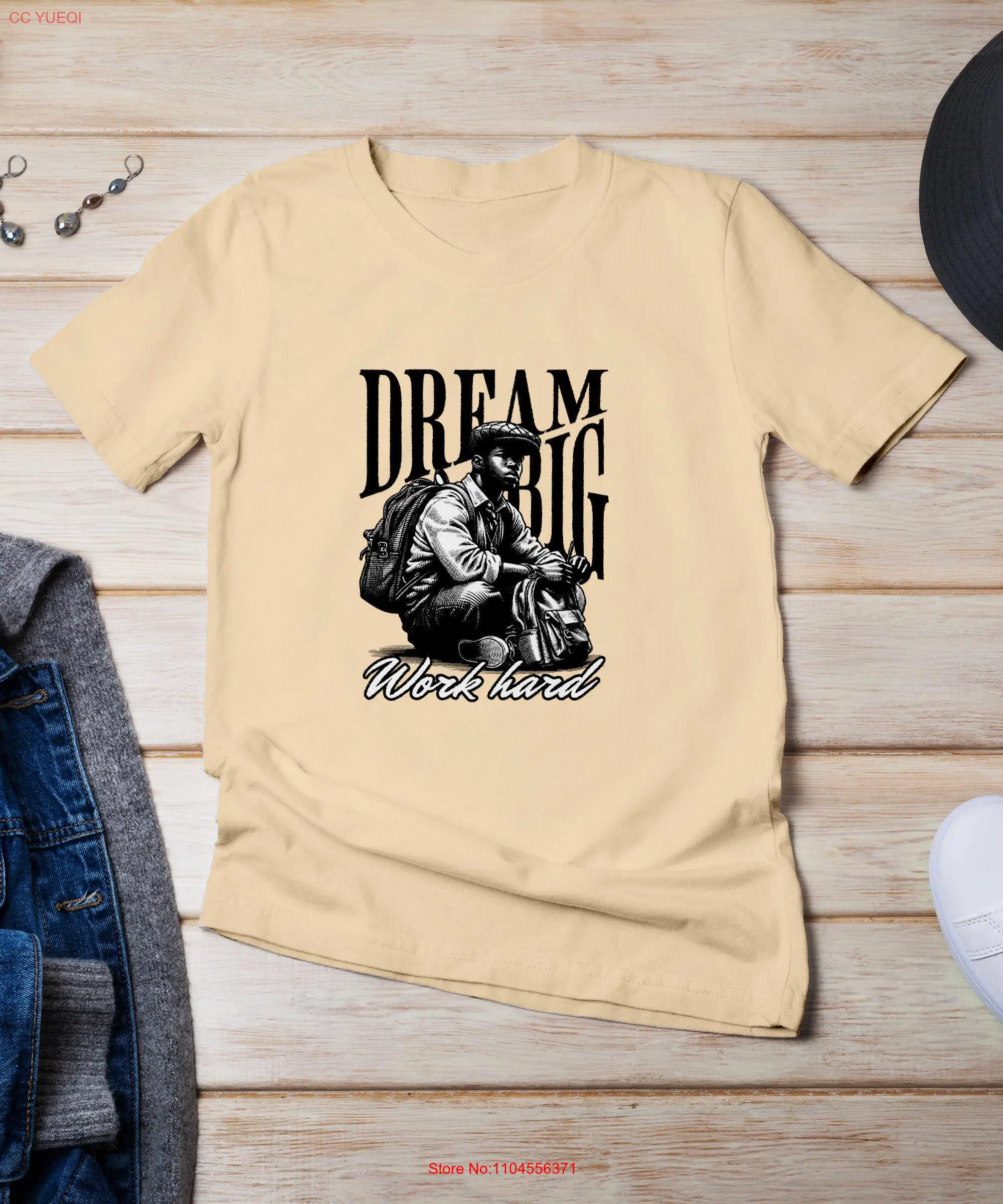 Dream Big Work Hard T Shirt Inspirational Vintage Art Motivational Apparel Positive Message Unique Idea