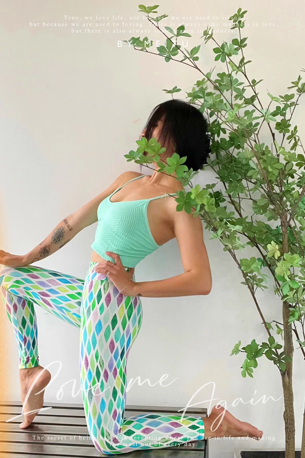 European and American export cross-border dopamine colorful printing good-looking fashionable yoga sports tight fitness