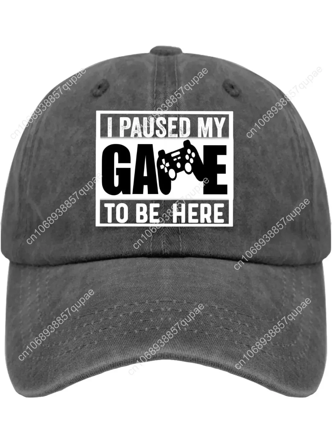 I Paused My Games to Be Heres Sun Hat Funny Hat Pigment Black Mens Trucker Hats Gifts for Dad Running Hats