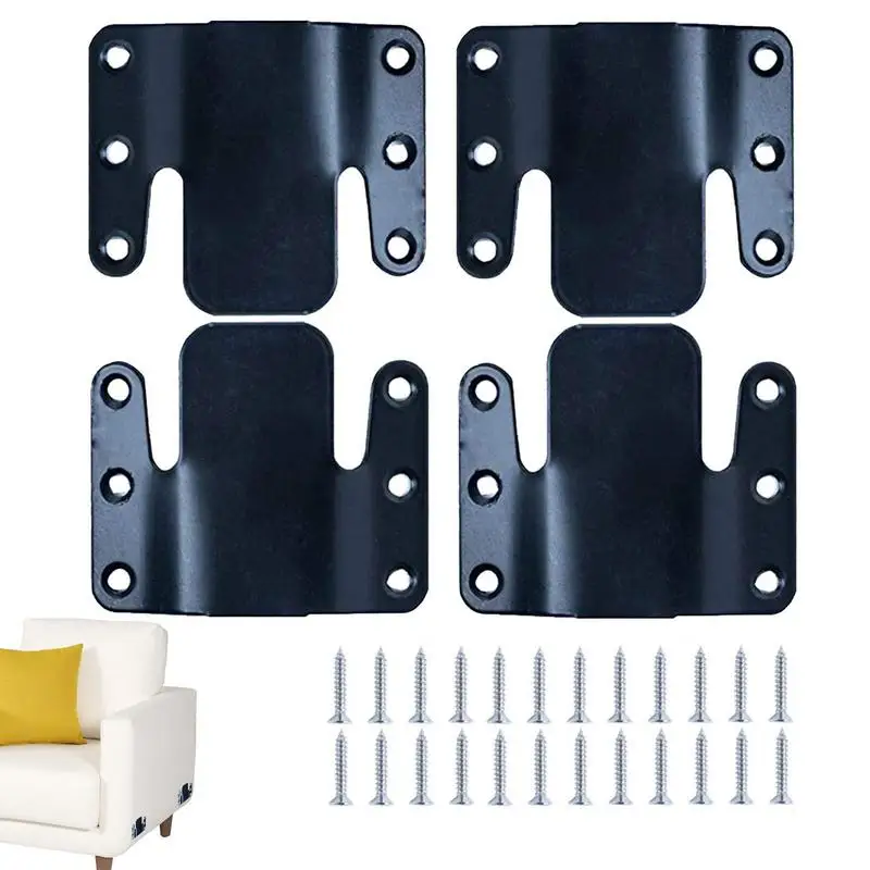 4pcs Stainless Steel Sectional Sofa Connector Interlock Bracket With 24 Screws For Furniture Photo Frame Mirror Household Supply