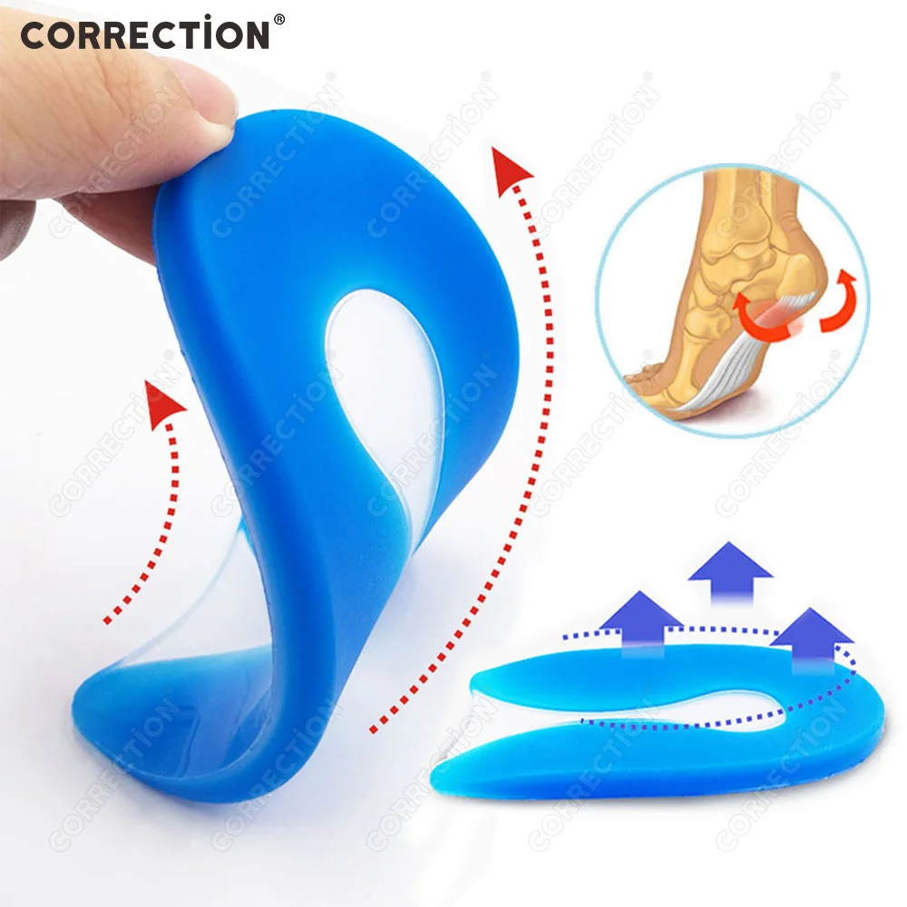 CORRECTiON Gel Heel Protectors Shock Absorbing Insoles Soft Elastic Silicone Heel Cushions Foot Care Products Fasciitis Insoles