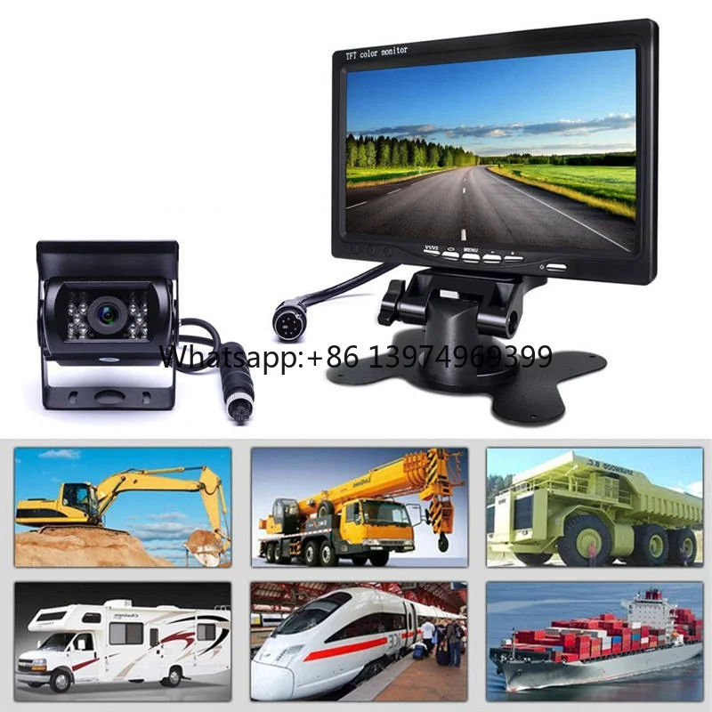 for Car 12V Rear View Bus Heavy Duty 24V Forklift RV Vehicle AHD 1080P 7 Inch HD LCD Car  Truck Camera System