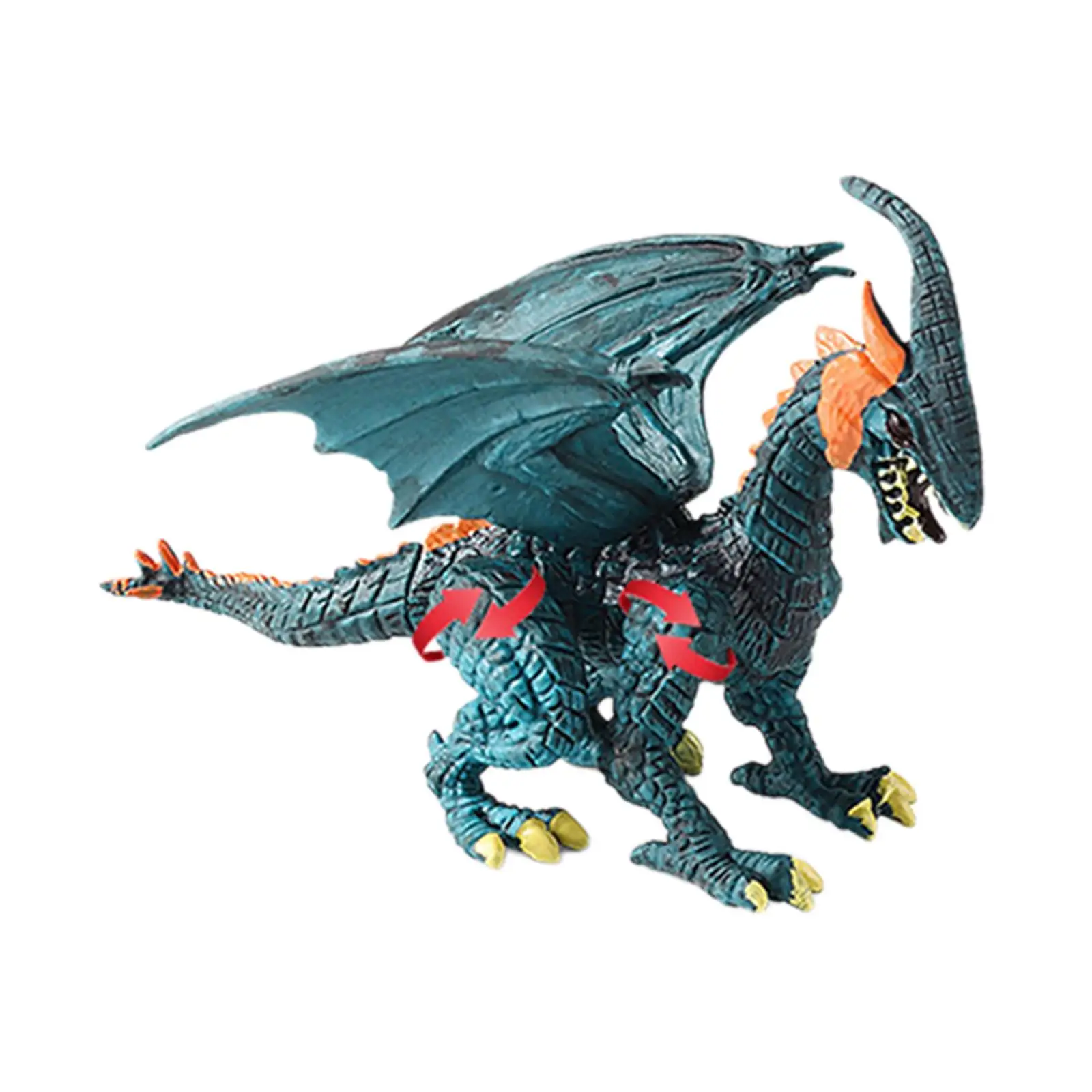 4 قطع من شخصيات التنين الشريرة لحيوانات الغابة ما قبل التاريخ لعيد الميلاد #5