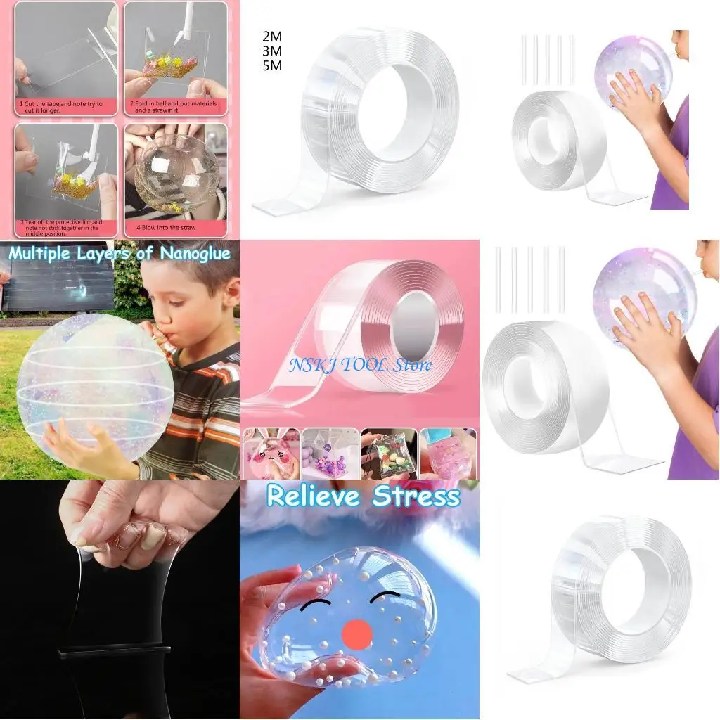 

L8RC Прозрачные моющиеся сверхпрочные двусторонние монтажные ленты для украшения