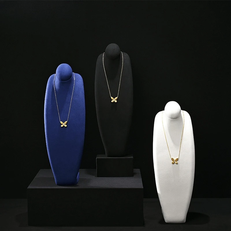 Mannequin Neck Display Stand, Microfiber Necklace Holder, Silk Cloth Neck Model, Live Streaming Jewelry Display Props