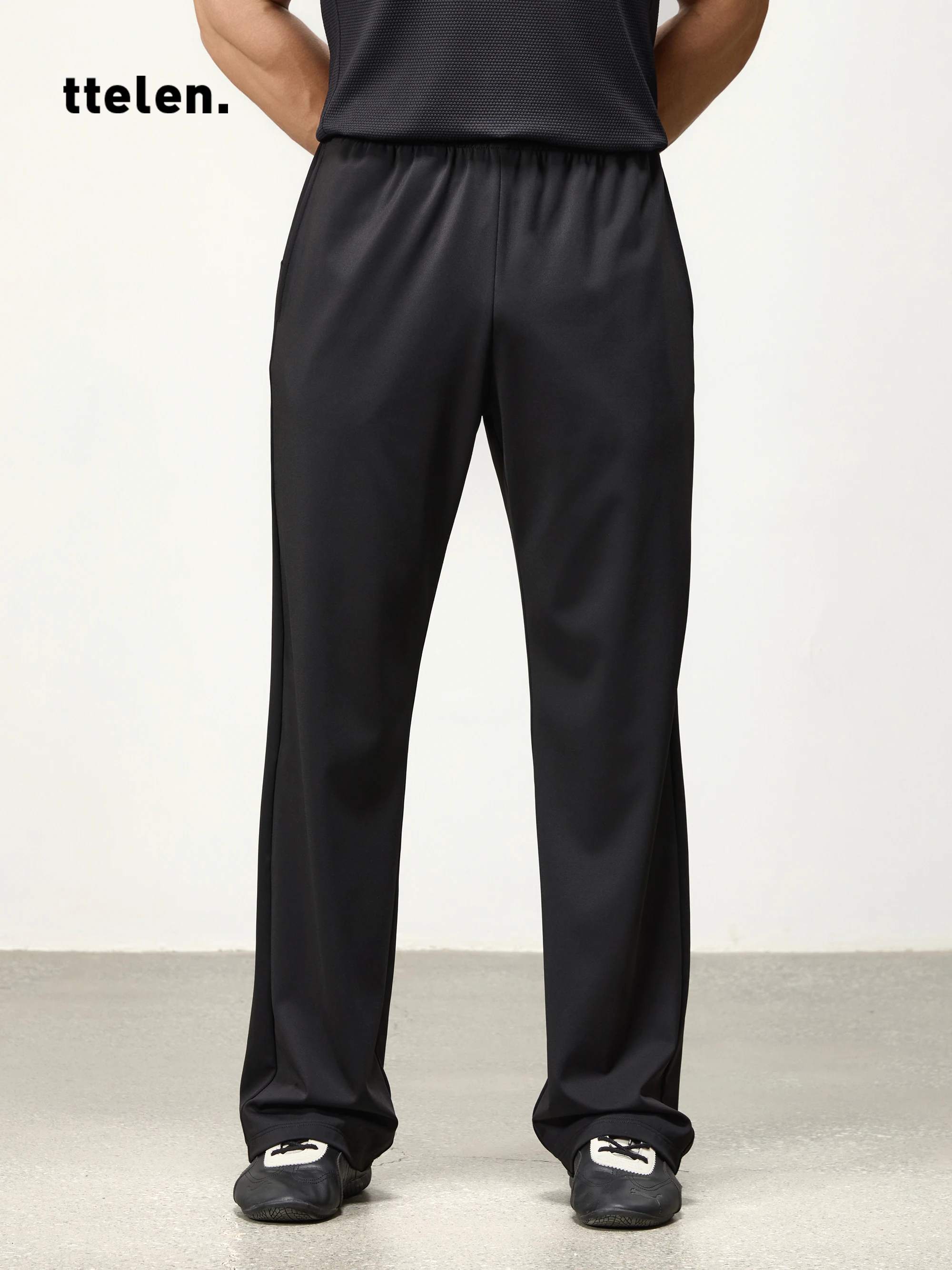 

TTelen High Elastici Skin-friendly Straight Leg Fitn Pants BI Entry Level Spor Long Trousers Breathable Casual Wear
