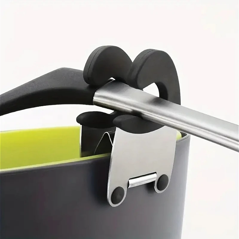 Edelstahl Topf Clip Halter Löffel Rest Anti-Verbrühungen Silikon Grip Topf Clip Halter Einfache Topf Feste Klemme Küche Gadget Organisieren
