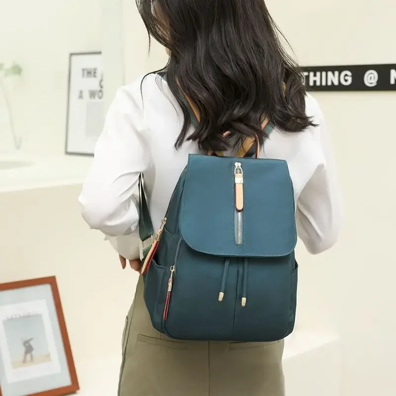 Travel Leisure Simple Commuting Oxford Cloth Korean Version Versatile Canvas Hand-Held Backpack for Women