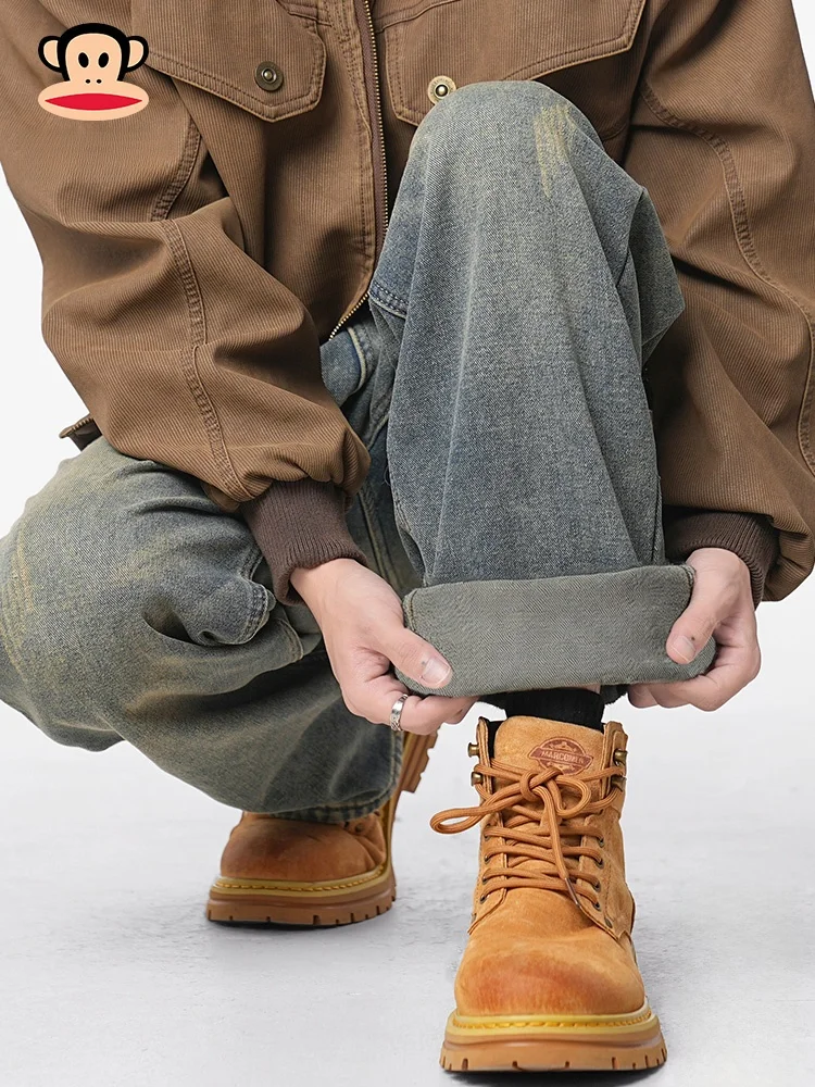 

PaulFrank Retro Men's Denim Jeans Loose Straight Leg Casual Trousers Spring Season Comfortable Fit Classic mid Waist Jeans