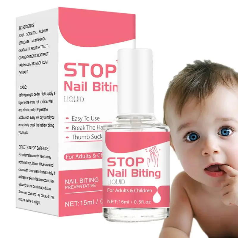 1pcs 15ml Stop Nagelbijten Behandelingen Vloeistof Stop Bittere Vloeistof Cuticle Care Supplies Voor Kinderen En Volwassenen anti bijt vloeistof