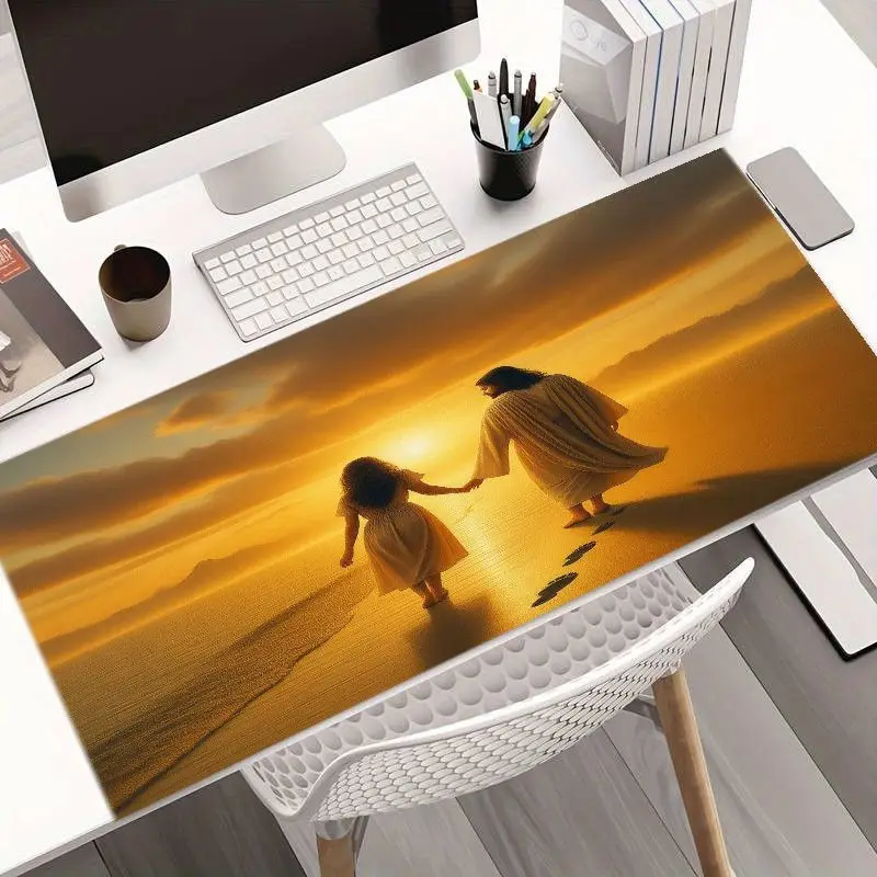 Brand Large Iron Art Mouse Pad Golden Sunset Non-Slip Thick Desk Mat For PC Laptop Office Home Computer Smooth Skid Backing