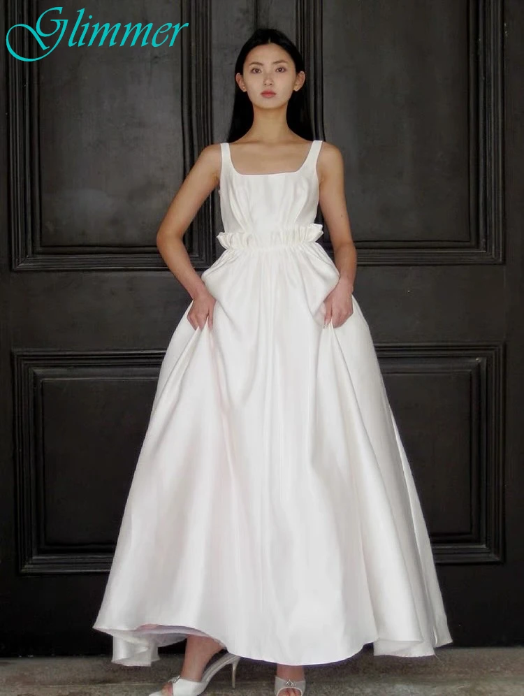 

Customized A-Line Square Collar Sleeveless Elegant Evening Dress Delicate Bespoke Occasion Gowns Fashion Modern Party Dress