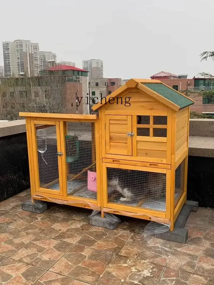 b11-7.1 outdoor rabbit cage automatic manure cleaning household anti-spray urine rabbit nest villa cat cage pigeon cage luxury