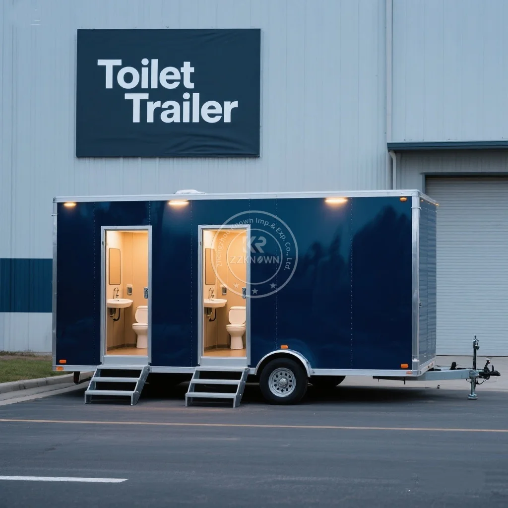 

High Quality Portable Toilet and Shower Outdoor VIP Luxury Restroom Trailer Prefab Container Toilet For Sale Restroom Trailer