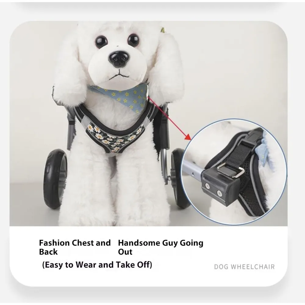 عربة نقل للحيوانات الأليفة قابلة للتعديل للكلاب الصغيرة والمتوسطة مع دعم للساق الخلفية #4