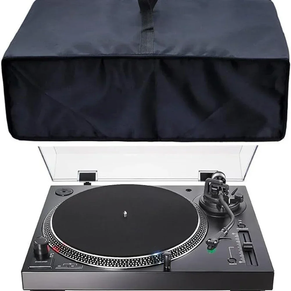 Black Vinyl Record Player Dust Cover Oxford Cloth Record Turntable Dust Cover Record Player Dust Cover Protector Dustproof