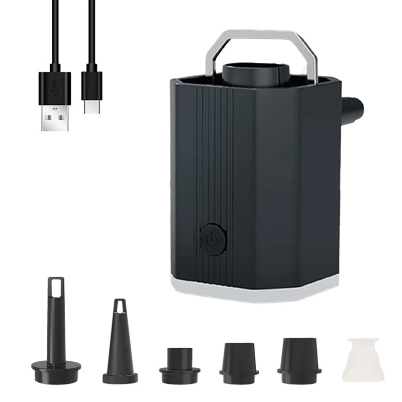 A01F-Mini Air Pump, Small Travel Air Pump With Camping Light And Suction, For Camping Mat Vacuum Storage Bag Suction