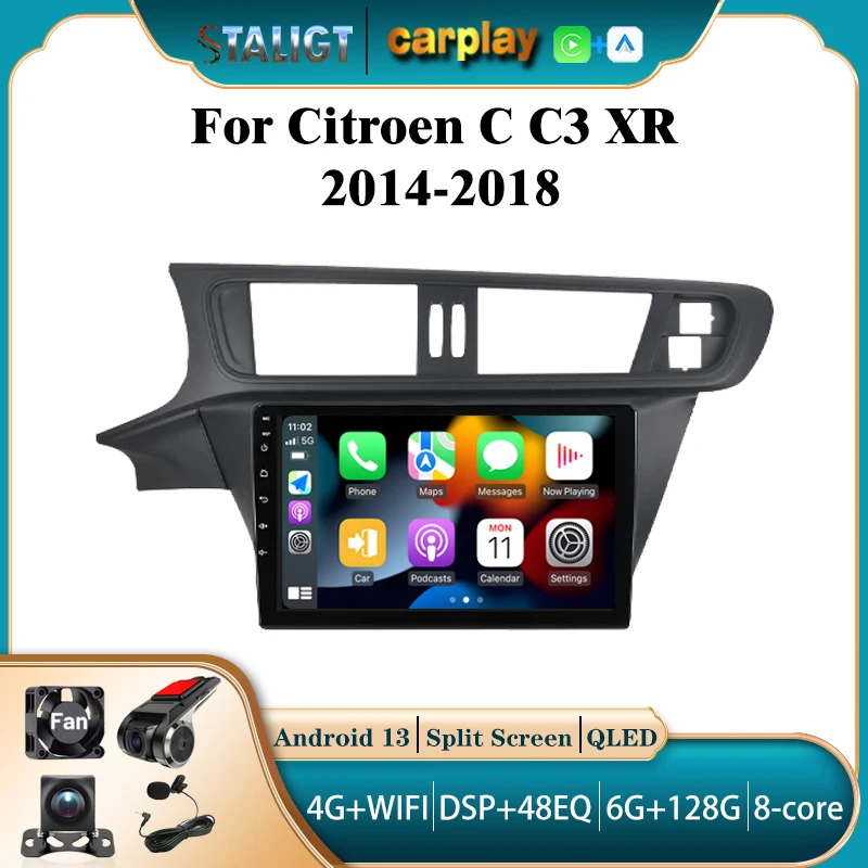 

2Din Android Carplay для Citroen C-C3-XR 2014-2018 Мультимедийный плеер Автомобильный Autoraido Carplay 4G GPS Сенсорный экран Авто Стерео GPS