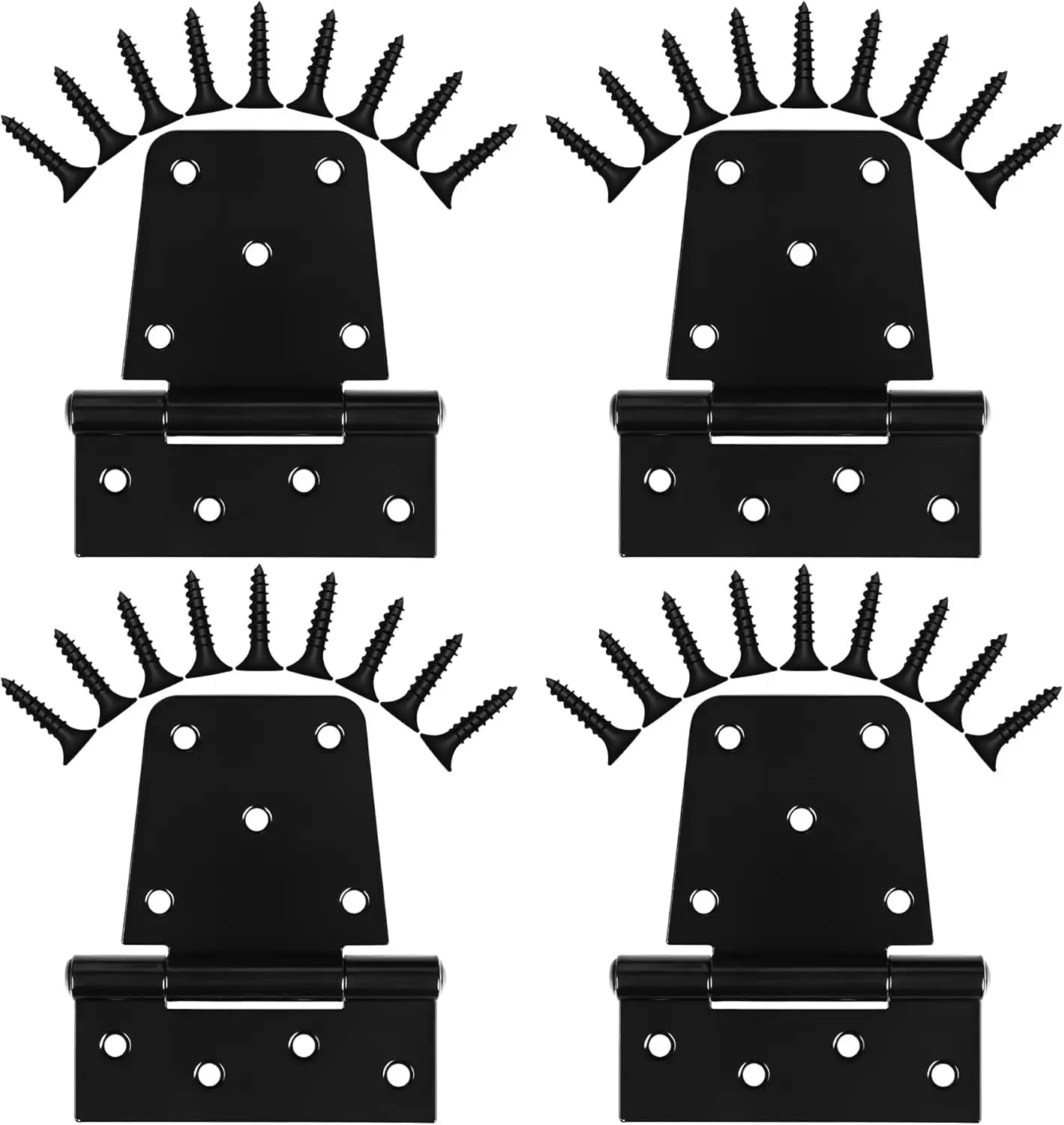 

Heavy Duty T Hinges 3.5 inch 4 Pack for Barn Doors, Shed Doors, Large Wooden Gates, Fence - Black Iron Finish with Screws