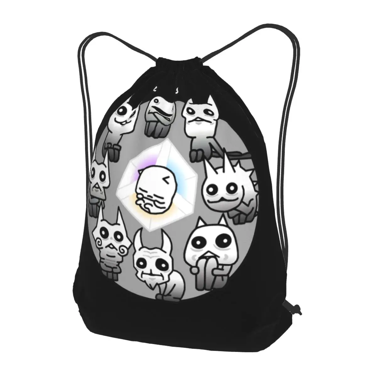 

Battle Cats Nekoluga Mural Backpacks Fashion Drawstring Bundle Pocket Sports Bag Book Bags for Man Woman School
