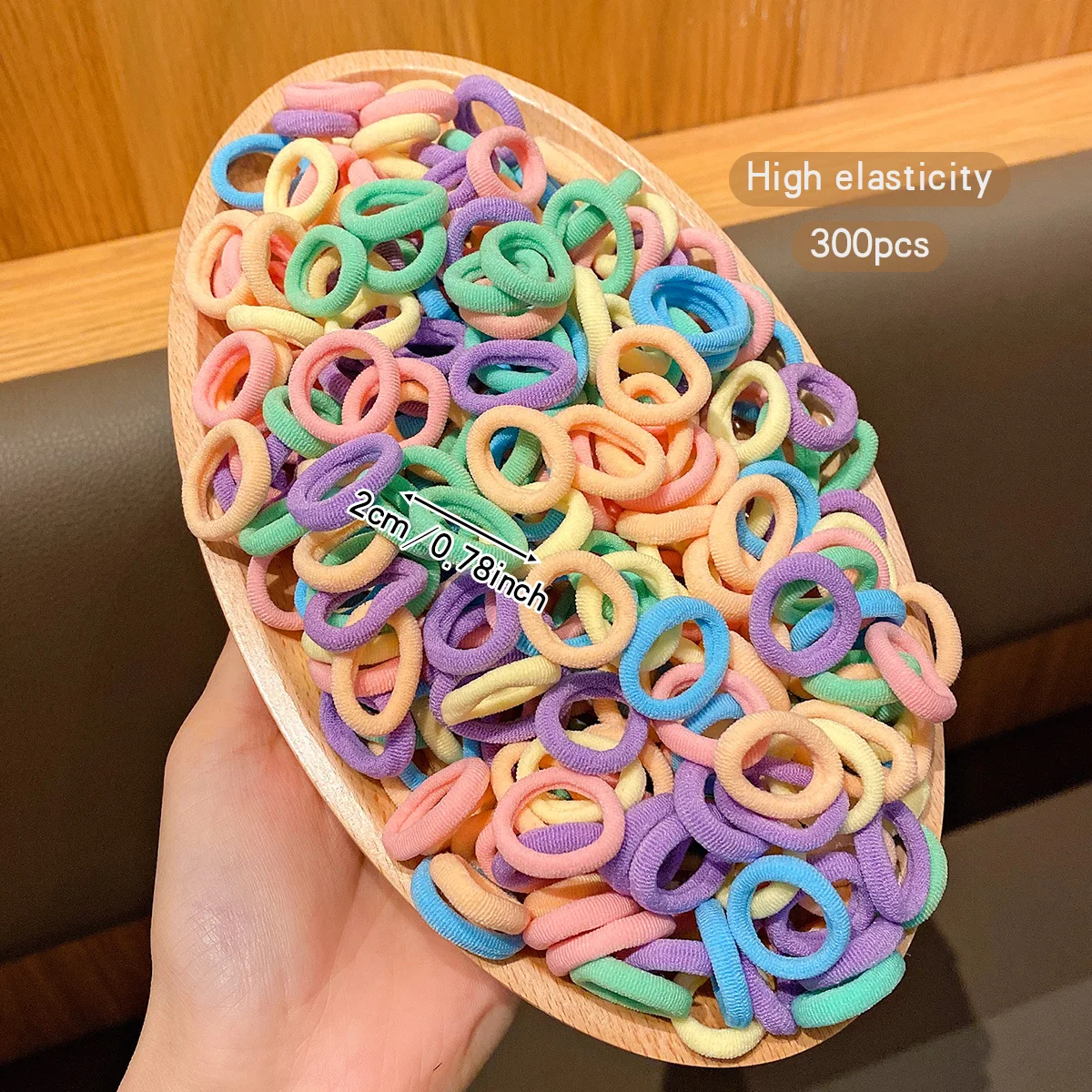 300 hair ties, high elasticity, durable rubber bands, hair rings, hair accessories image 2