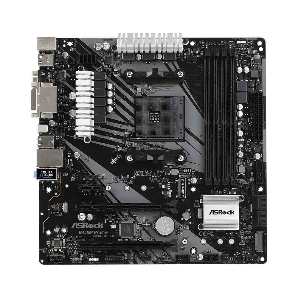 

ASRock B450M PRO4-F Motherboard 4xDDR4 DIMM M.2 NVME PCIe 3.0 AM4 Mainboard Support Ryzen 5 5600 5600G R7 5700X3D 5800x3D CPU