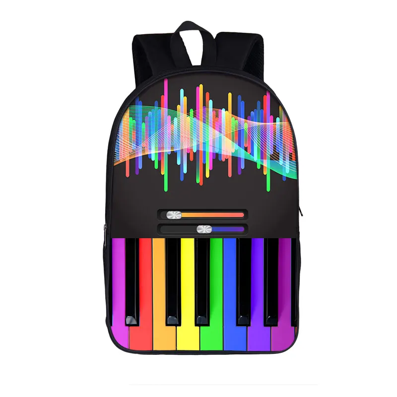 Piano / Guitar / Music Note Backpack Women Men Travel Bag Children School Bags for Teenager Boy Girl School Backpack Kid Bookbag