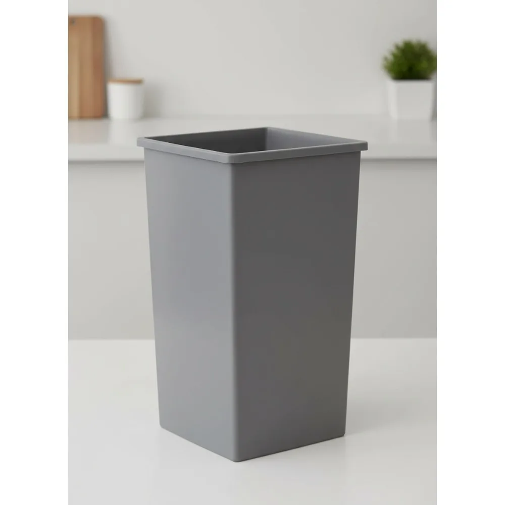 

25 Gallon Square Wastebasket, Heavy-Duty Plastic Trash Can for Office, Restaurant, Commercial Use (Pack of 2)