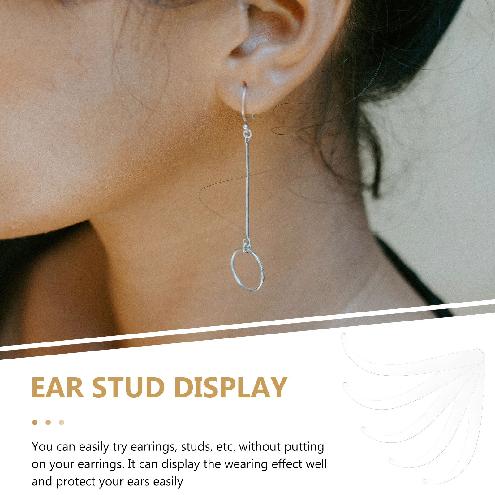 

5pcs Transparent Acrylic Earring Display Strip Clear Try On Sticks For Jewelry Organizer Storage Rack Earring Try Sticks Ear