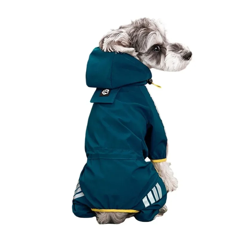 Impermeáveis Raincoats reflexivos para Pet, Puppy Rain Coats, Macacão com capuz para cães pequenos e médios, Chihuahua e macacão Bulldog Francês